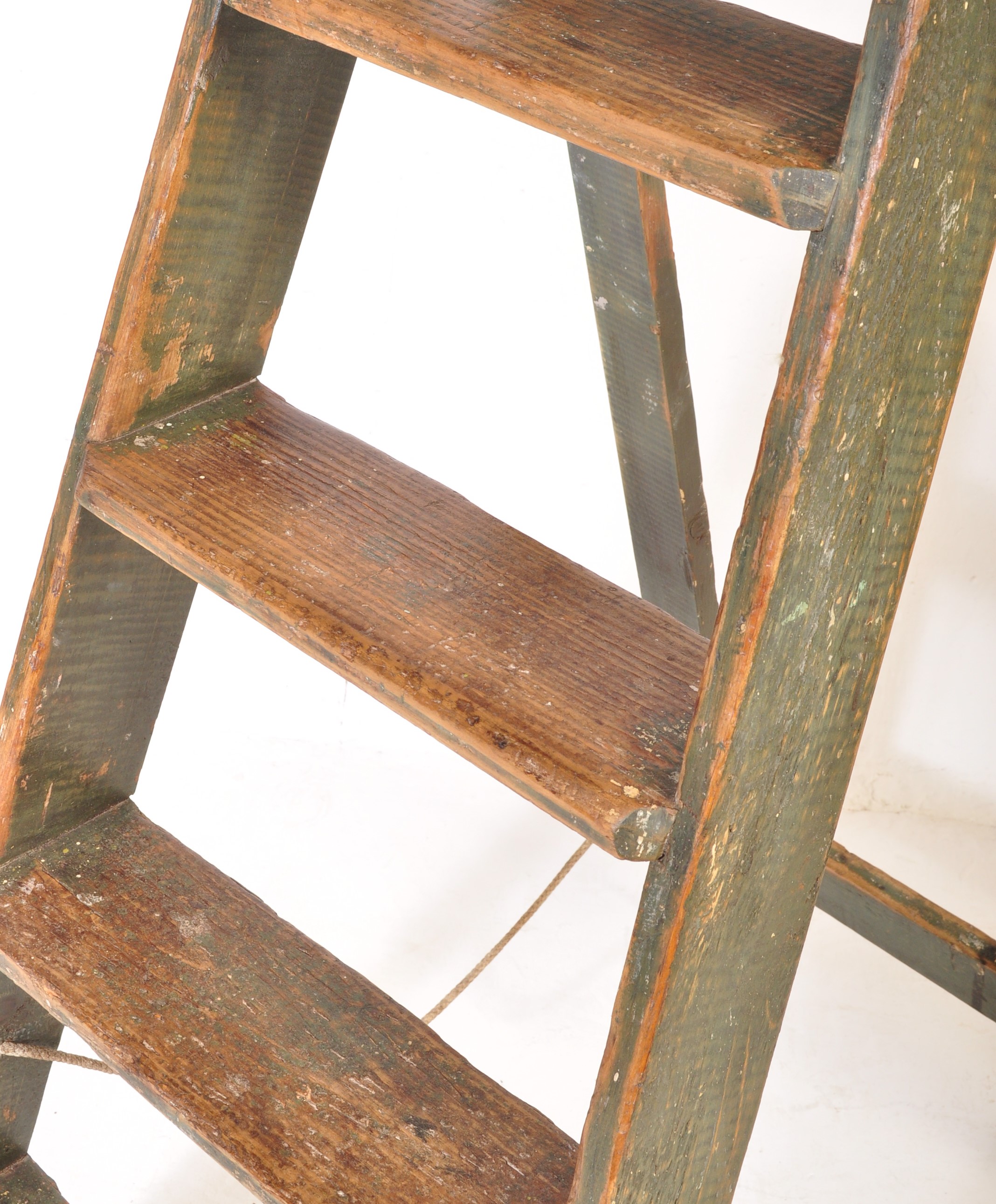 EARLY 20TH CENTURY FOLDING PINE A FRAME STEP LADDER - Image 4 of 7