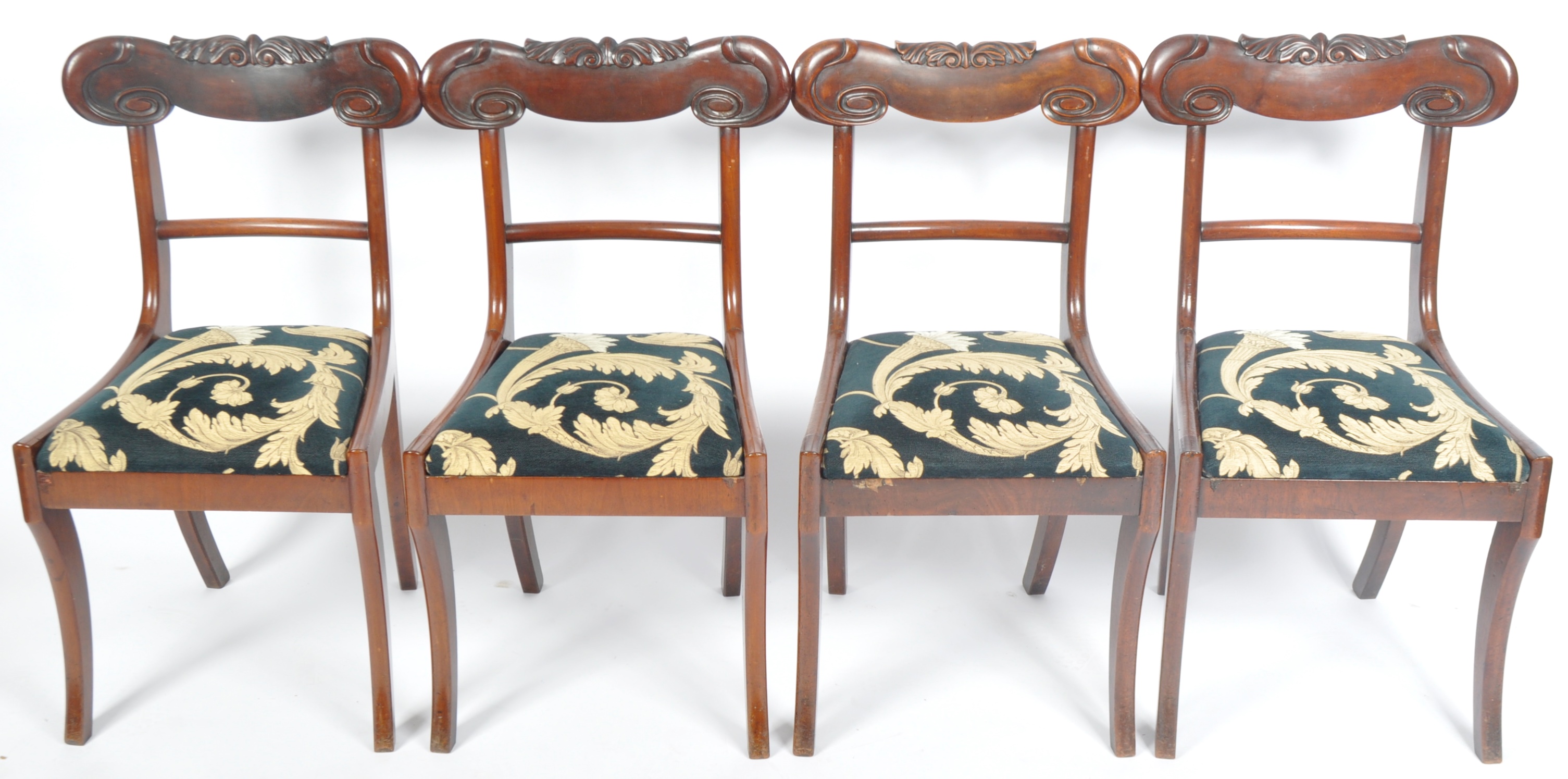 4 REGENCY 19TH CENTURY MAHOGANY BAR BACK DINING CHAIRS - Image 2 of 7