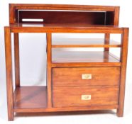 A MID CENTURY CAMPAIGN STYLE MOHOGANY SECRETAIRE OFFICE DESK