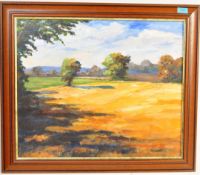 VINTAGE 20TH CENTURY OIL ON CANVAS PAINTING OF A RURAL SCENE