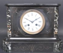 EARLY 20TH CENTURY SLATE & MARBLE MANTEL CLOCK