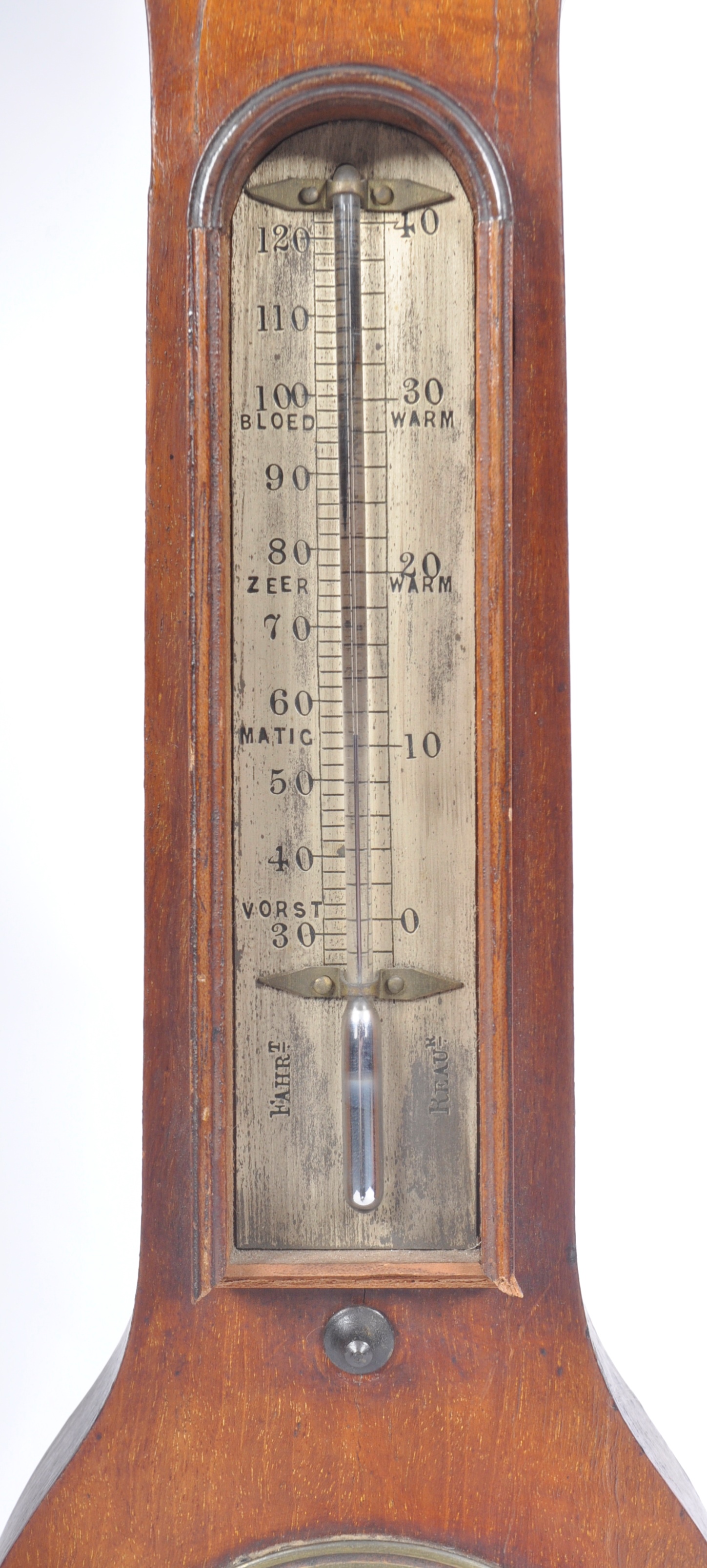 19TH CENTURY MAHOGANY BANJO MERCURY WALL BAROMETER - Image 3 of 8