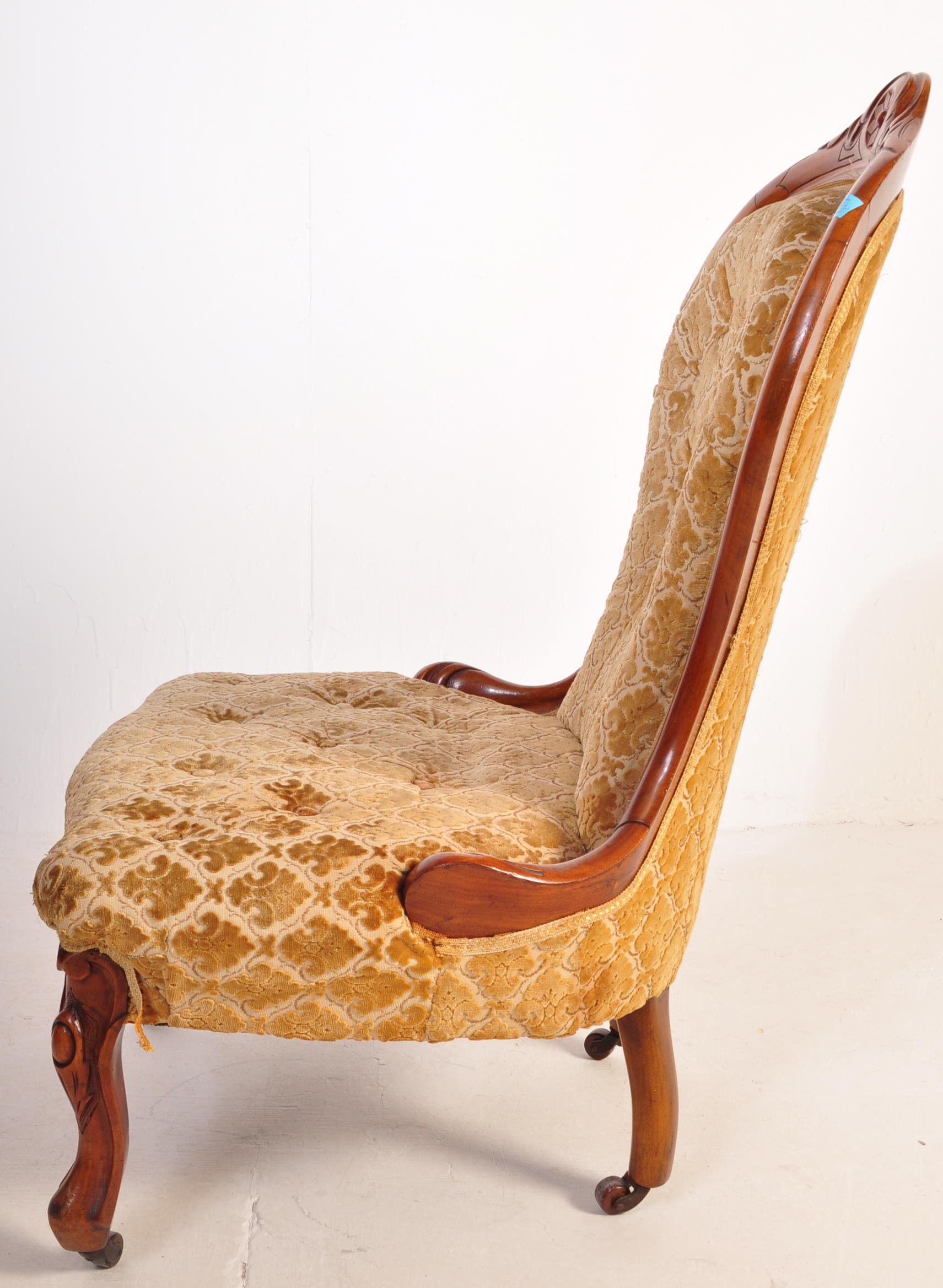 VICTORIAN 19TH CENTURY MAHOGANY NURSING CHAIR & OTHER - Image 8 of 14