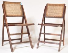 PAIR OF VINTAGE OAK & CANE FOLDING DINING CHAIRS