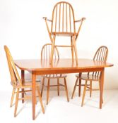 RETRO VINTAGE TEAK DINING TABLE AND ERCOL STYLE CHAIRS