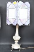 20TH CENTURY TIFFANY STYLE & LITHOPHANE TABLE LAMP