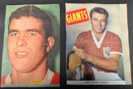 VINTAGE FOOTBALL AUTOGRAPHS - SIGNED MAGAZINE PICTURES