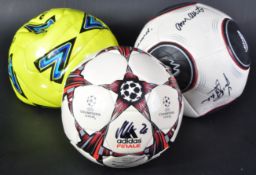 AUTOGRAPHED FOOTBALLS - COLLECTION OF THREE
