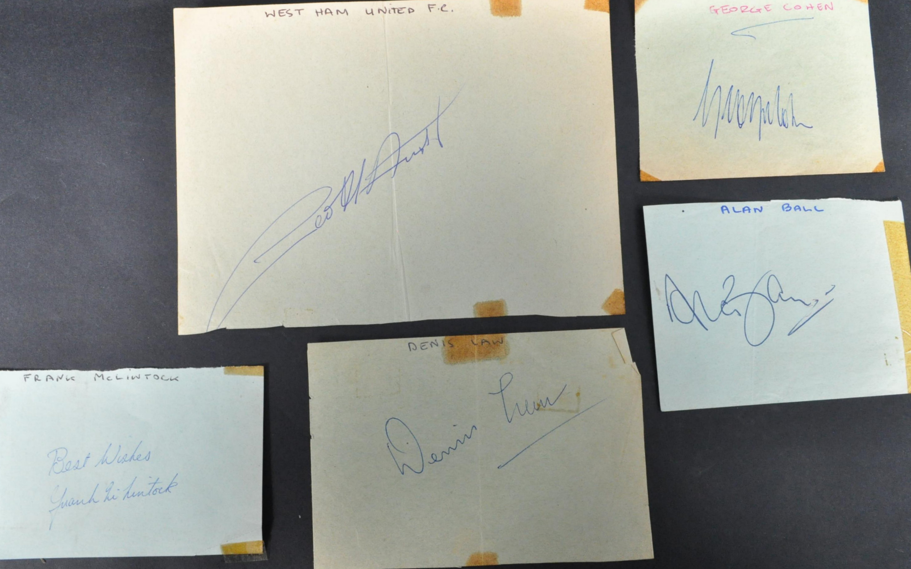 VINTAGE COLLECTION OF 1960S FOOTBALL AUTOGRAPHS