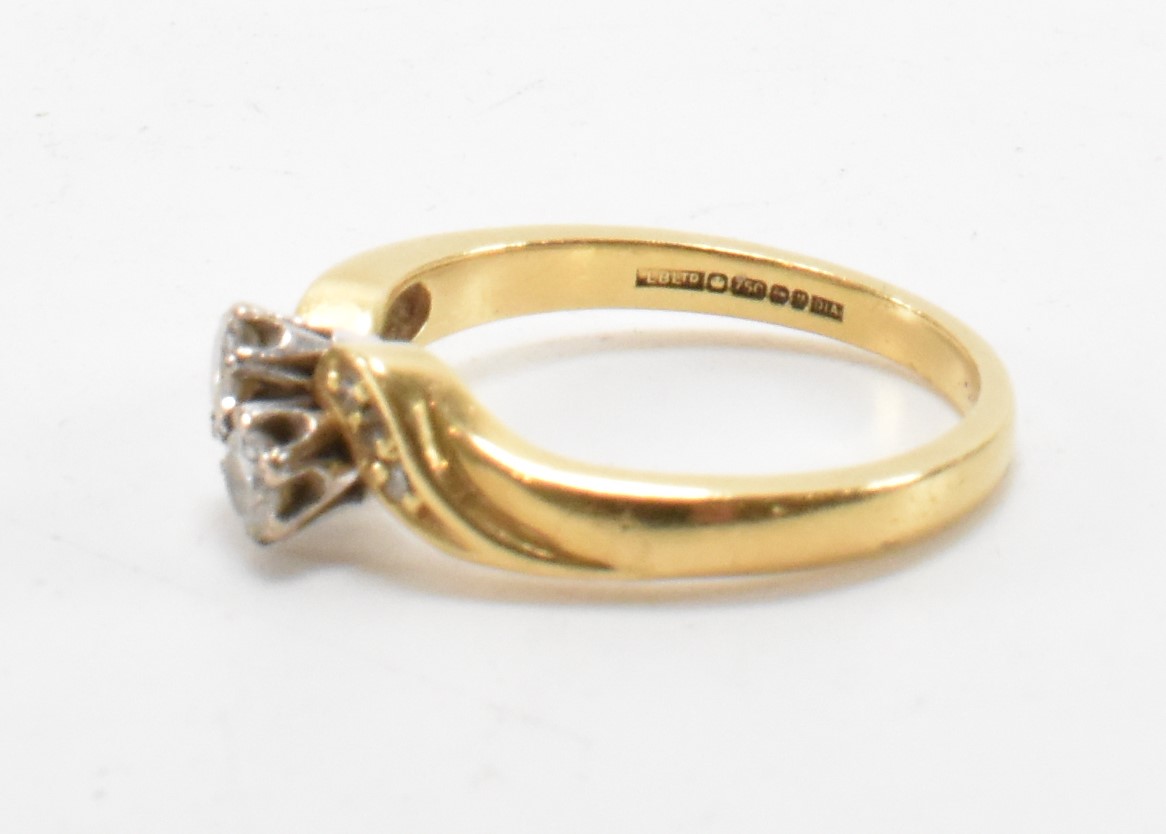 HALLMARKED 18CT GOLD & DIAMOND CROSSOVER RING - Image 2 of 6