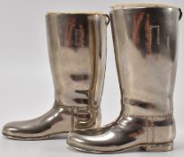 PAIR OF SILVER PLATED WELLINGTON BOOT SALT CELLARS