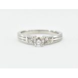 HALLMARKED 18CT GOLD & DIAMOND THREE STONE RING