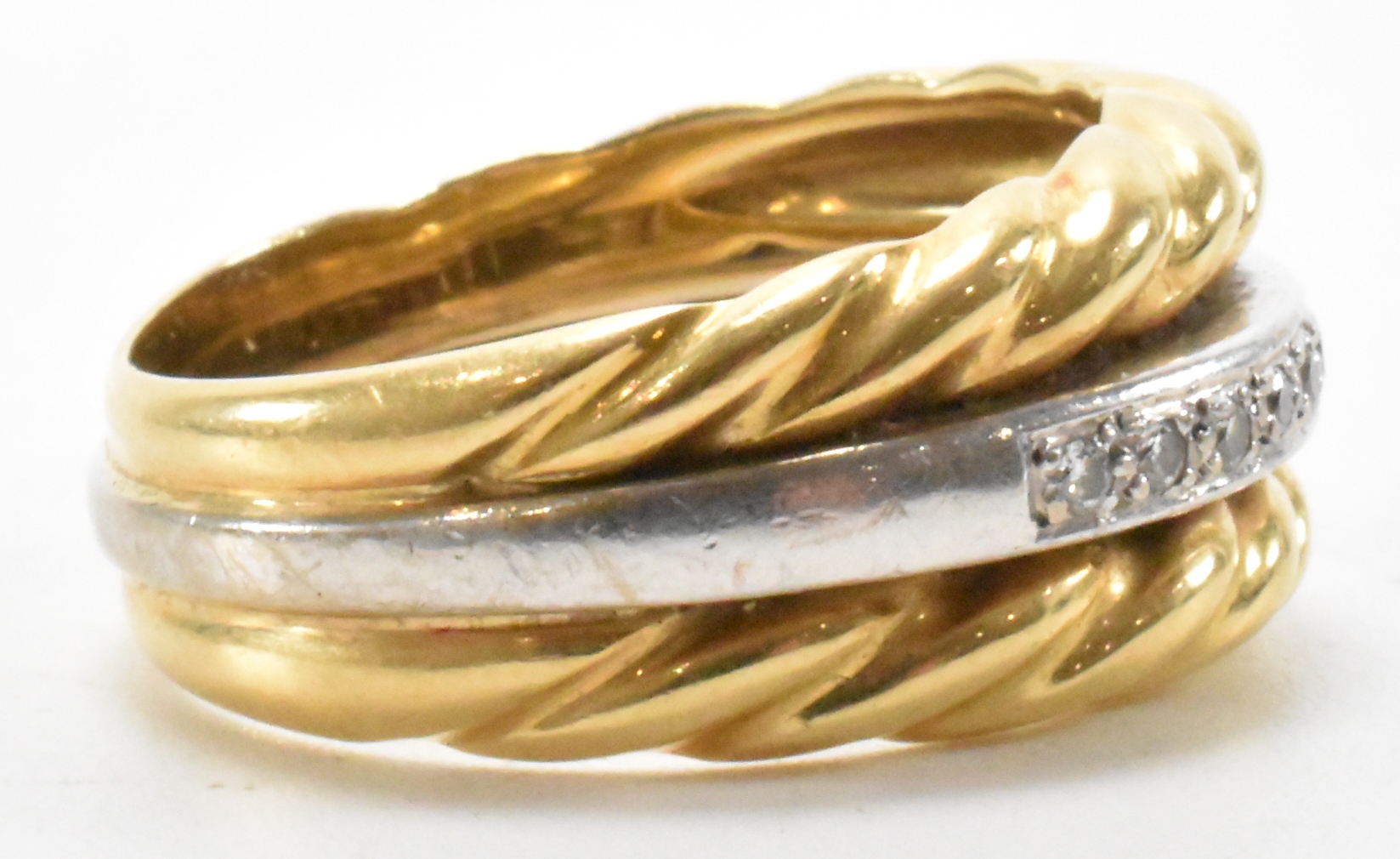 18CT GOLD & DIAMOND 5 STONE RING - Image 6 of 10