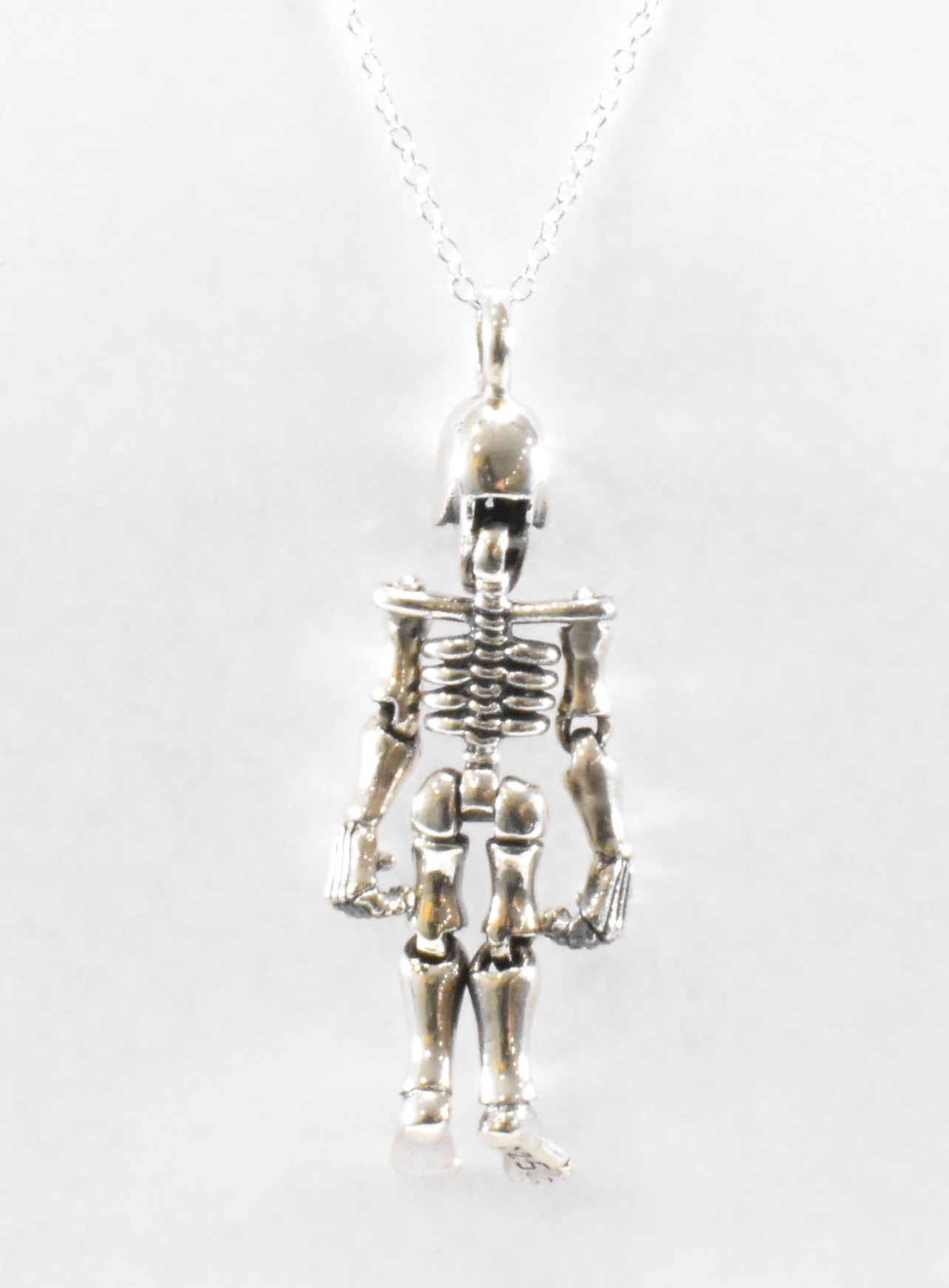 SILVER SKELETON PENDANT NECKLACE - Image 6 of 10
