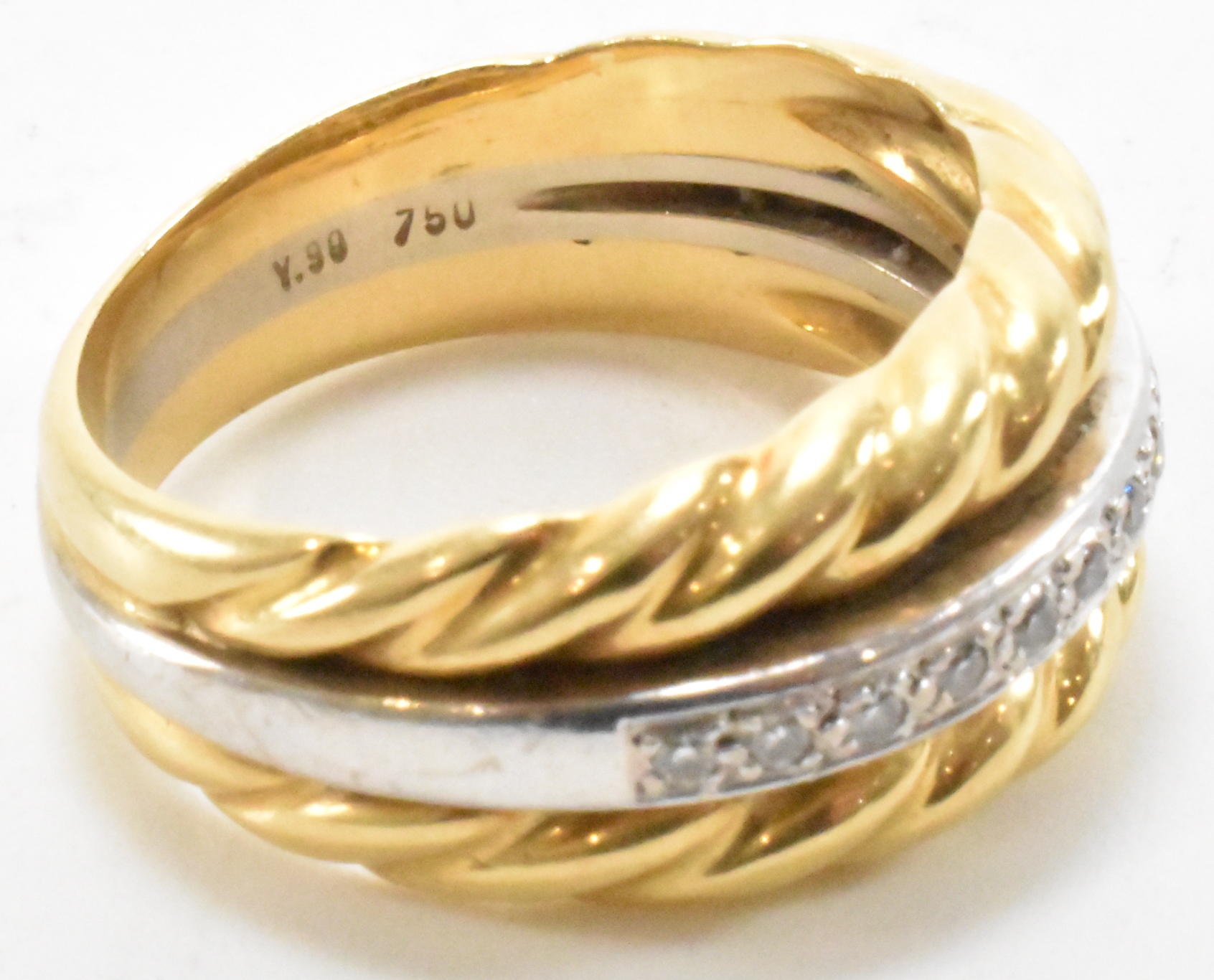 18CT GOLD & DIAMOND 5 STONE RING - Image 10 of 10