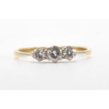 VINTAGE GOLD & DIAMOND THREE STONE RING