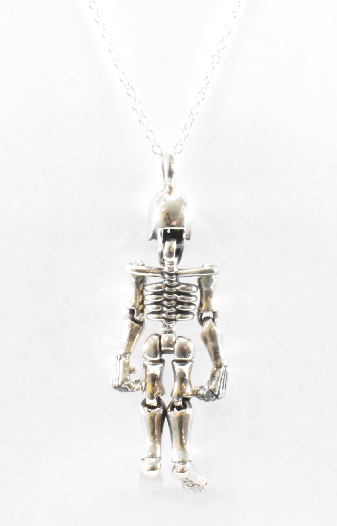 SILVER SKELETON PENDANT NECKLACE - Image 7 of 10