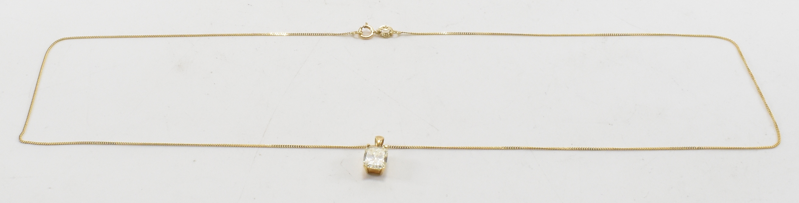 18CT GOLD & DIAMOND PENDANT NECKLACE & GOLD CHAIN - Image 7 of 8