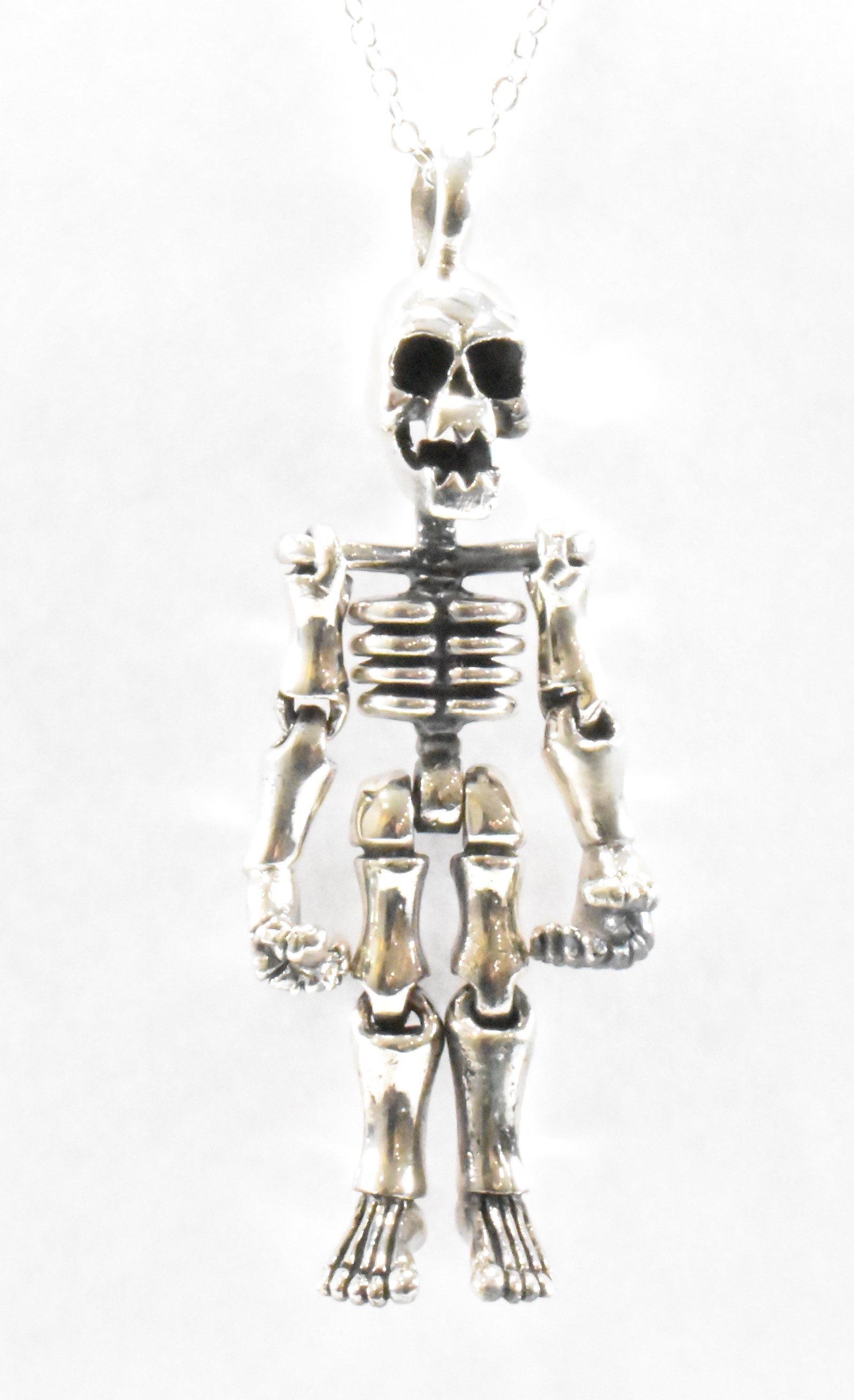 SILVER SKELETON PENDANT NECKLACE - Image 2 of 10