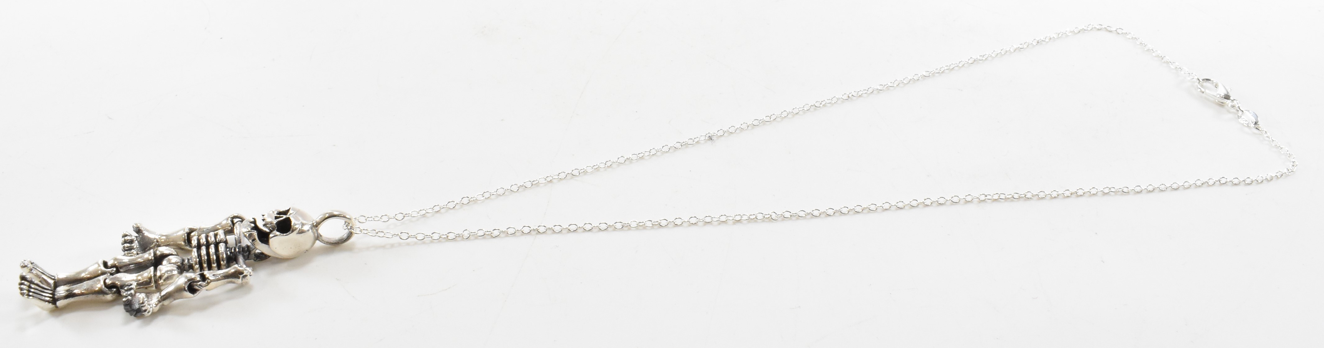 SILVER SKELETON PENDANT NECKLACE - Image 8 of 10