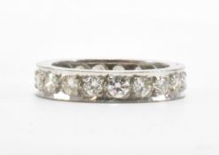 VINTAGE WHITE GOLD & DIAMOND FULL ETERNITY RING