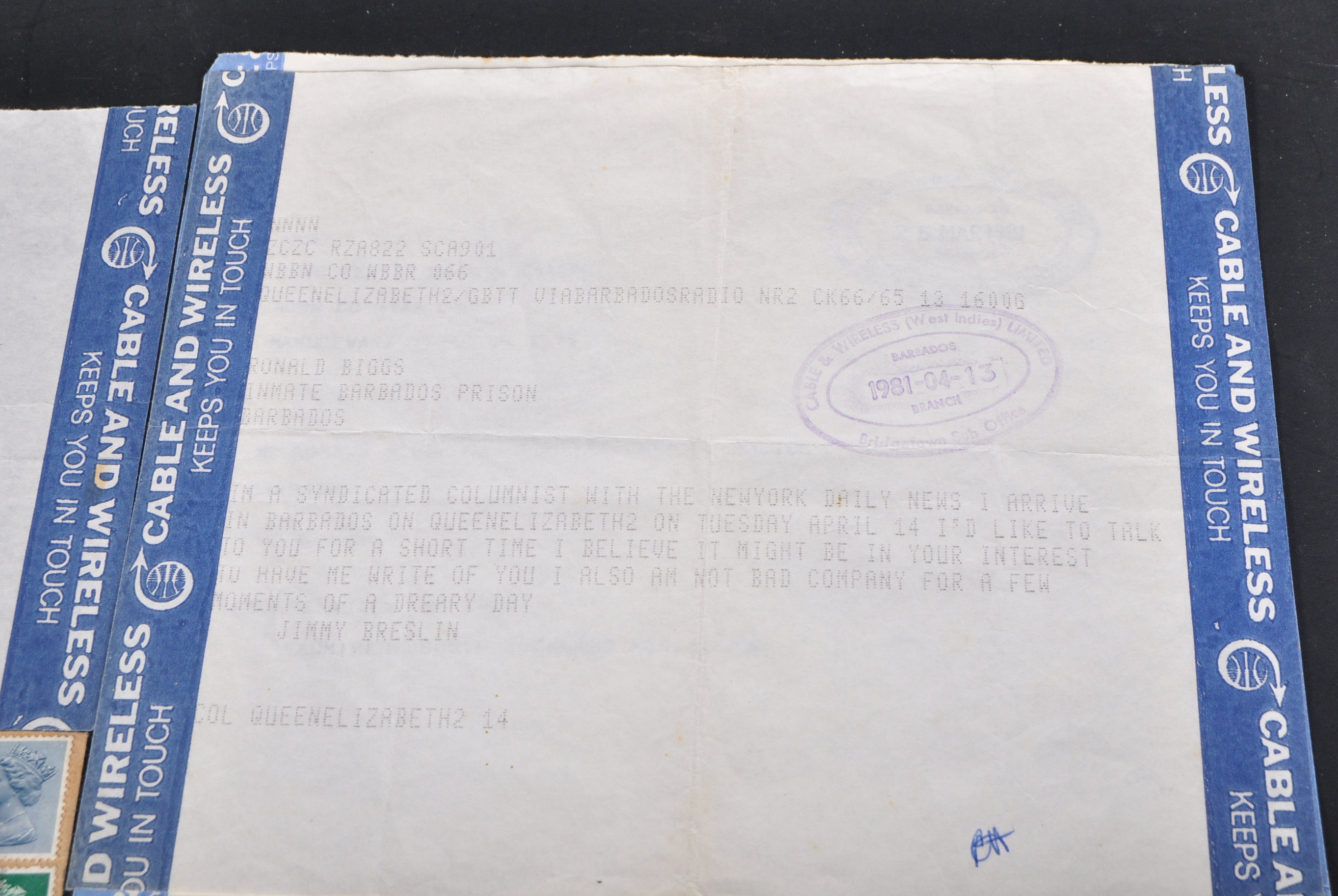 GREAT TRAIN ROBBERY - RONNIE BIGGS CORRESPONDENCE - Image 3 of 5