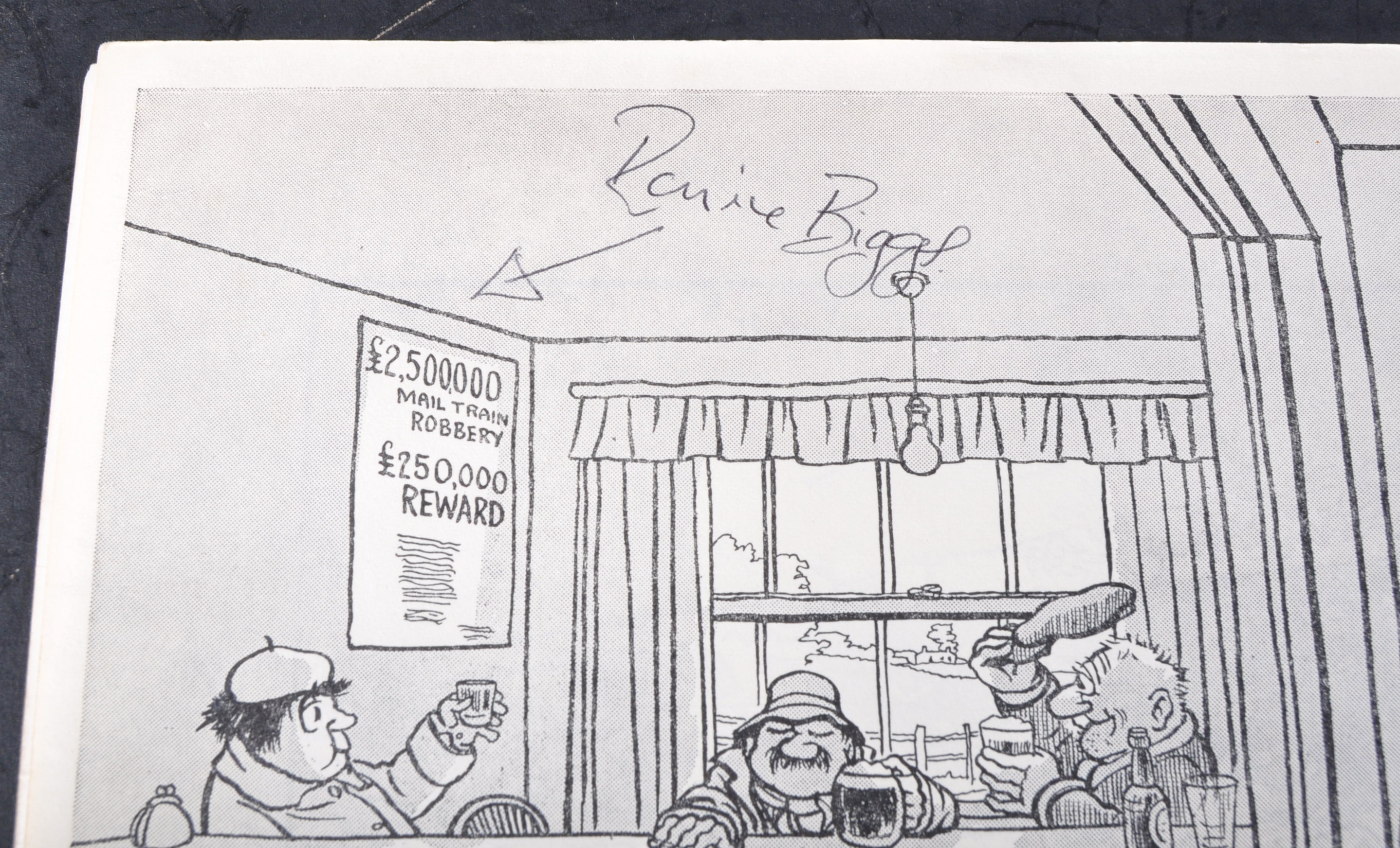 GREAT TRAIN ROBBERY - RONNIE BIGGS (1929-2013) - SIGNED CARTOON - Image 2 of 5