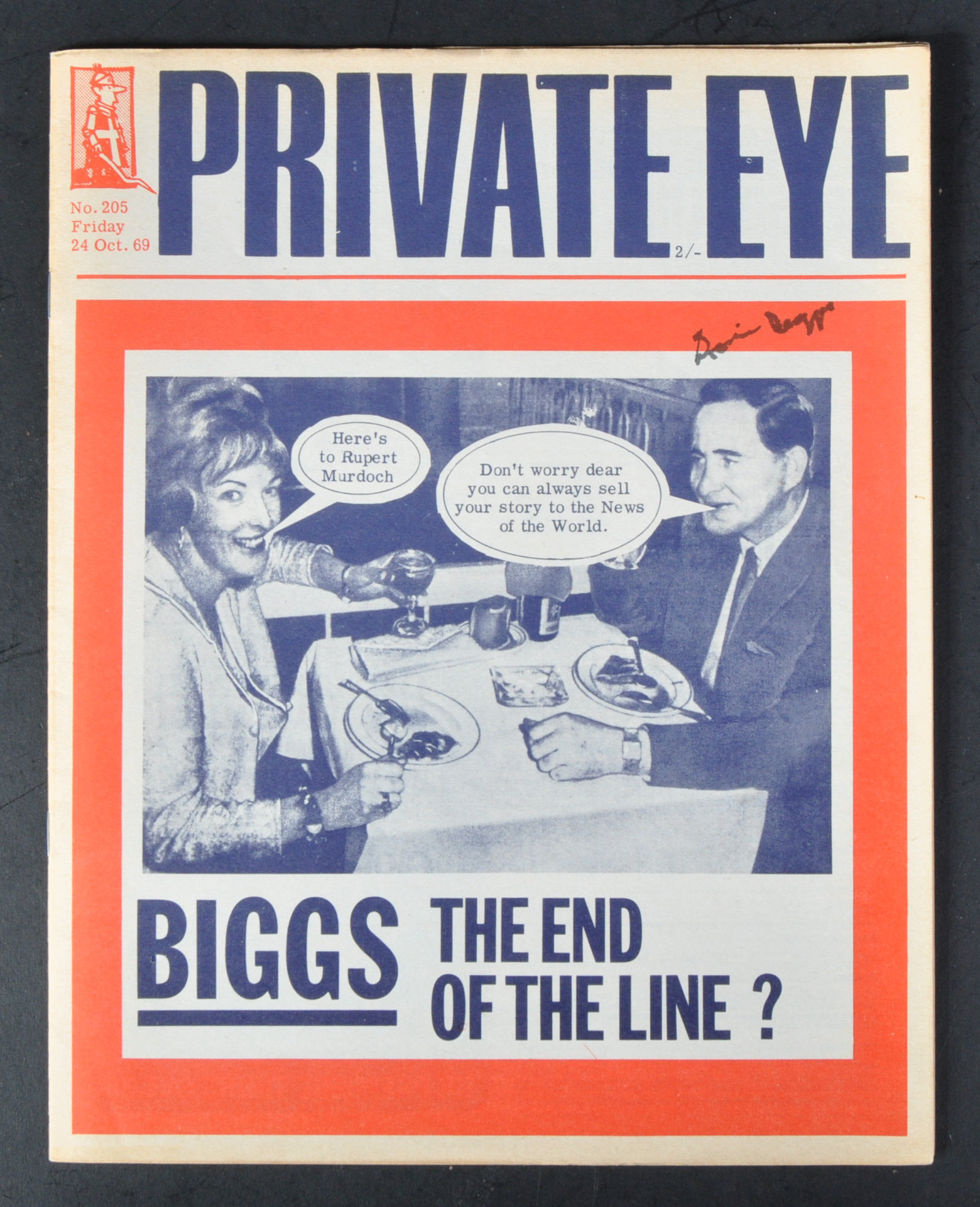 GREAT TRAIN ROBBERY - RONNIE BIGGS (1929-2013) - SIGNED PRIVATE EYE