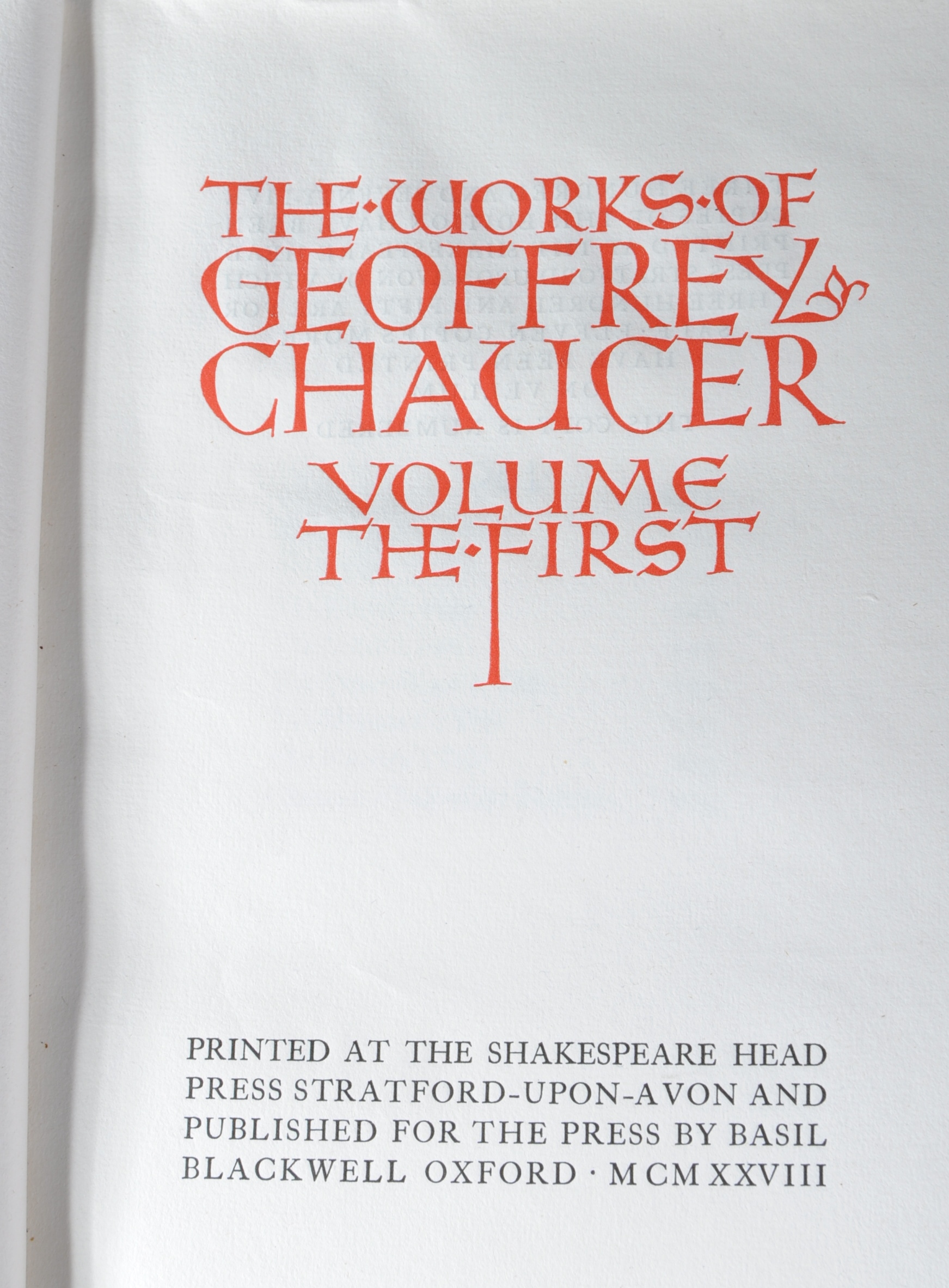 THE WORKS OF GEOFFREY CHAUCER - 1928 - LIMITED EDITION - Image 3 of 7