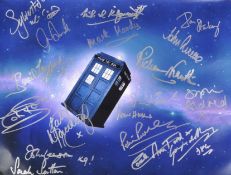 DOCTOR WHO - AUTOGRAPHS - MULTI-SIGNED 16X12" POSTER