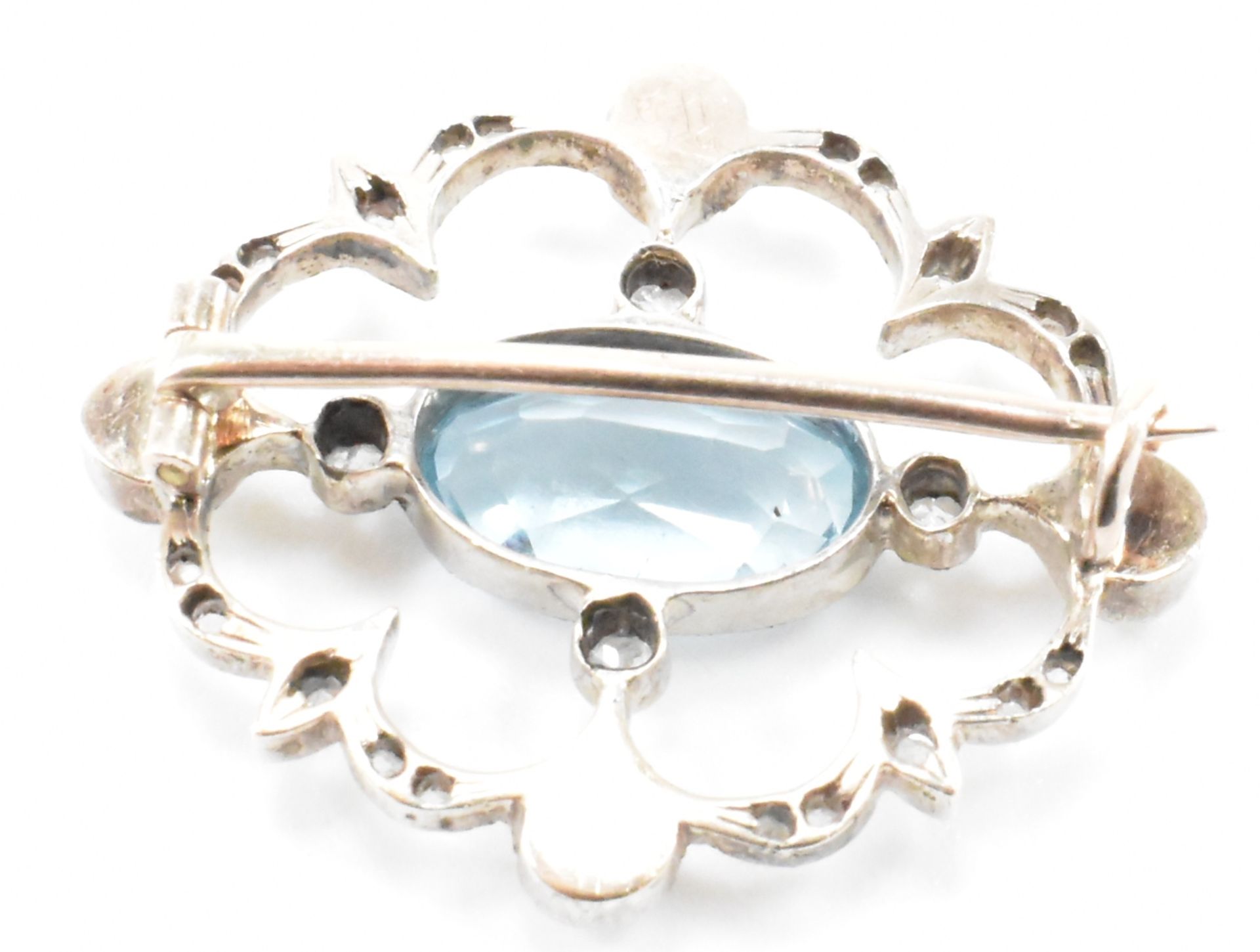 ANTIQUE AQUAMARINE PEARL & DIAMOND BROOCH - Image 6 of 8