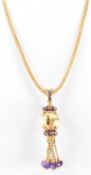 GOLD & AMETHYST PENDANT NECKLACE