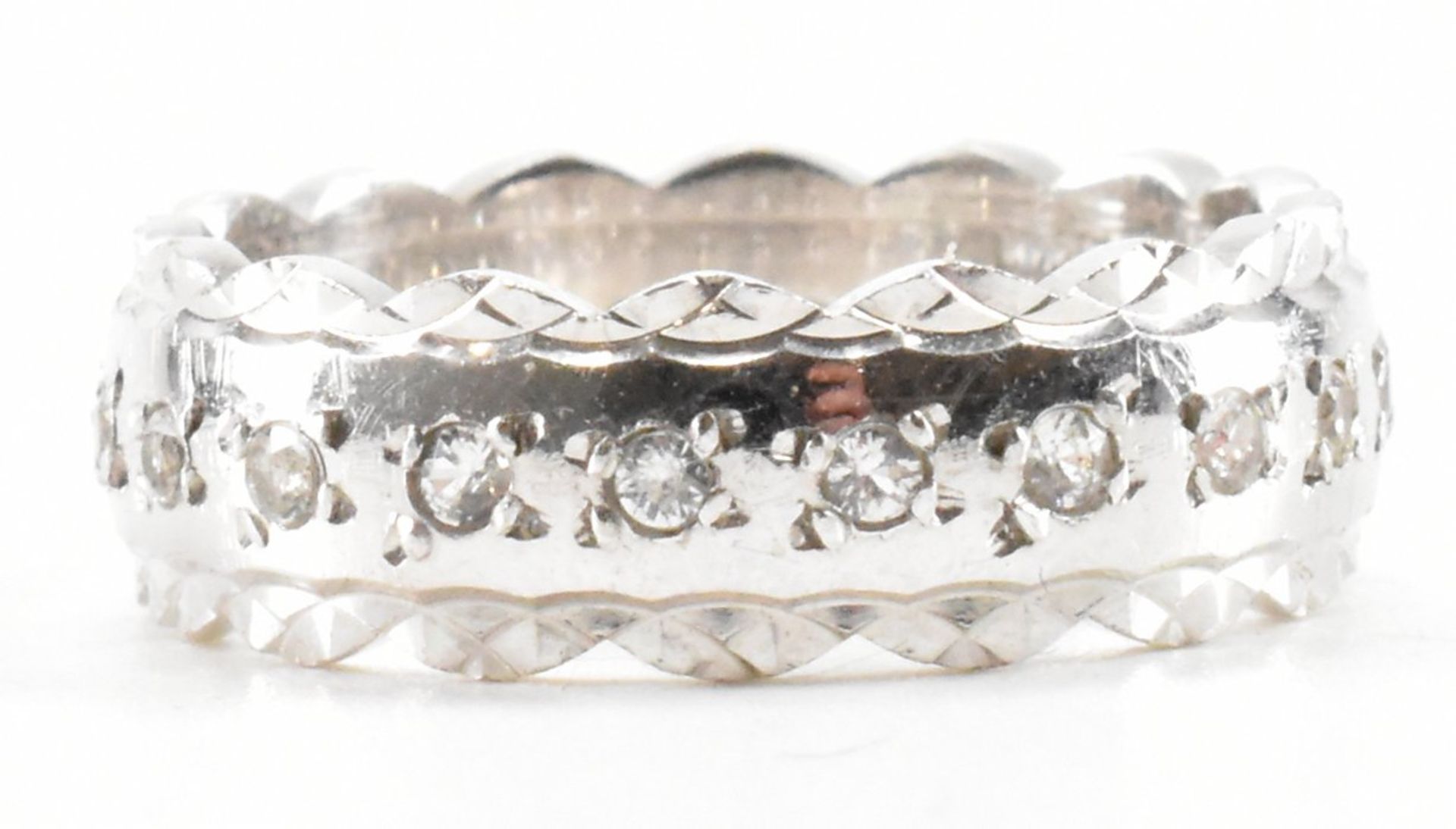 HALLMARKED 18CT WHITE GOLD ETERNITY RING - Image 2 of 7