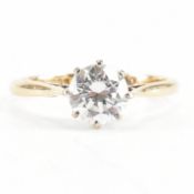 HALLMARKED 9CT GOLD & CZ SOLITAIRE RING