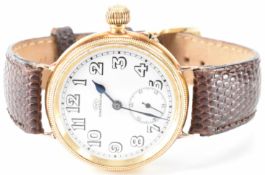 1920S 18CT GOLD IWC SCAHFFHAUSEN TANK WATCH