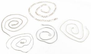 ASSORTMENT OF SILVER NECKLACES