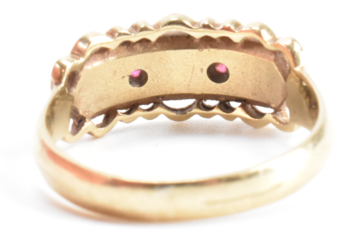 HALLMARKED 9CT GOLD RUBY & CULTURED PEARL RING - Image 3 of 7