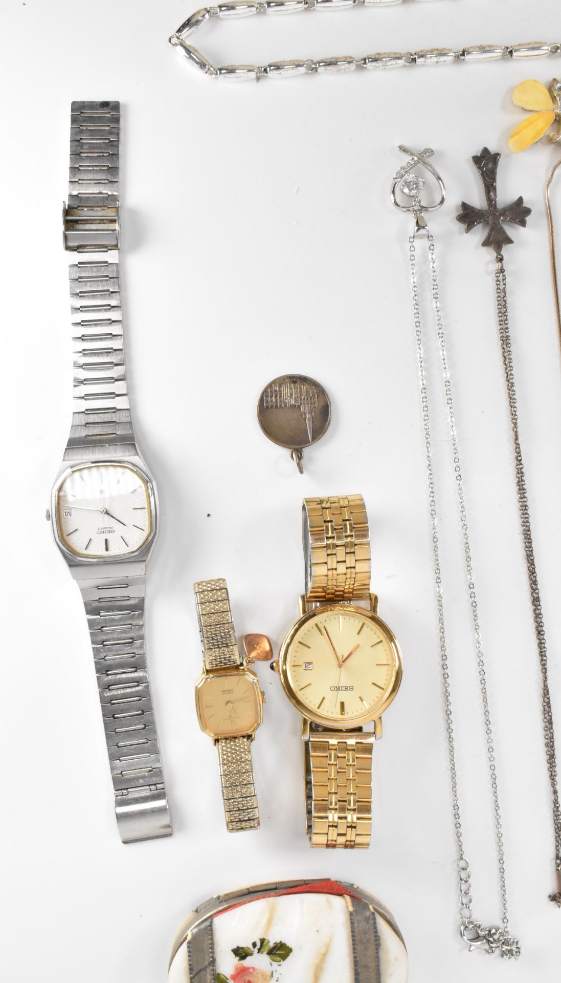 COLLECTION OF COSTUME JEWELLERY WATCHES & SILVER - Image 4 of 10