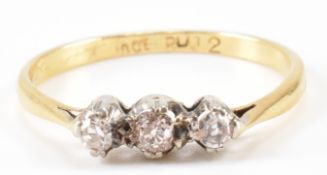 GOLD & DIAMOND THREE STONE RING