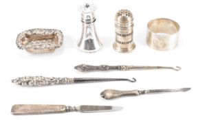 GROUP OF EDWARDIAN & LATER SILVER HALLMARKED ITEMS