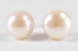 PAIR OF CULTURED PEARL STUD EARRINGS