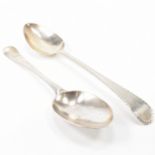 TWO SILVER HALLMARKED SERVING SPOONS