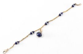 GOLD LAPIS LAZULI & ROCK CRYSTAL BRACELET