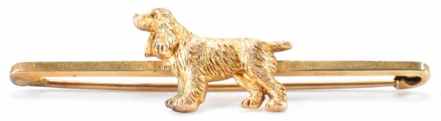 9CT GOLD DOG BAR BROOCH