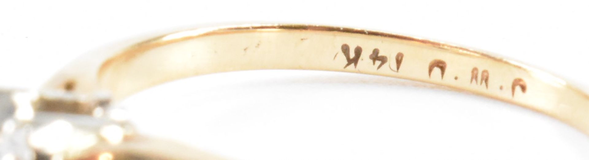 THREE VINTAGE GOLD & DIAMOND STACKING RINGS - Image 5 of 9