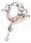 EDWARDIAN BELLE EPOCH OPAL & DIAMOND BROOCH PIN