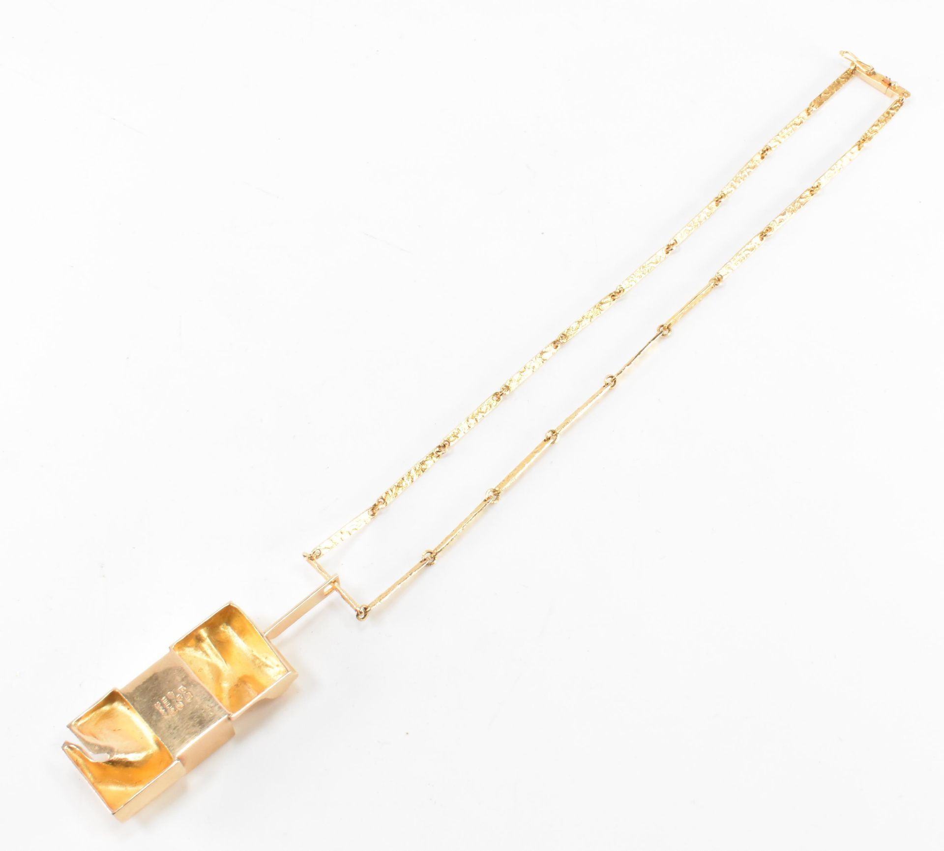 1970S BJORN WECKSTROM GOLD & QUARTZ MODERNIST NECKLACE - Image 4 of 8