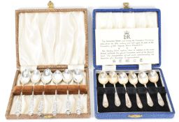 TWO SET OF SILVER TEASPOONS - MIDDLE EASTERN & ENGLISH