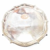 1930S HMV SILVER HALLMARKED SALVER TRAY