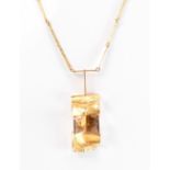 1970S BJORN WECKSTROM GOLD & QUARTZ MODERNIST NECKLACE